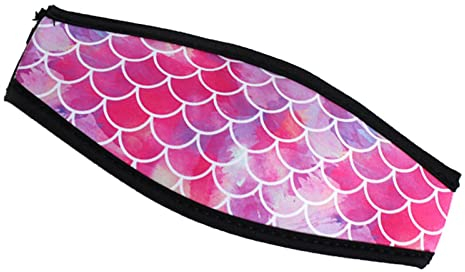 Baoblaze Premium Tauchmaskenband Maskenband für Tauchmaske Vollgesichtsmaske Taucherbrille Schnorchelmaske (Rosa Muschelmuster, 18,5 x 8 cm)