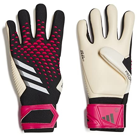 adidas Unisex Goalkeeper Gloves (W/O Fingersave) Predator Competition Goalkeeper Gloves, Black/White/Team Shock Pink, HN3342, 11-
