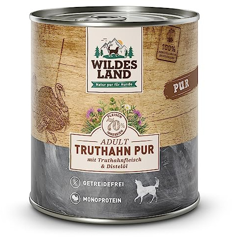 Wildes Land Nassfutter für Hunde, Truthahngeschmack, 6 x 800 g