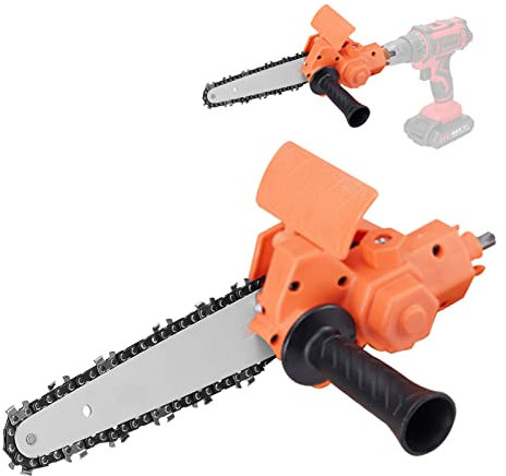 Benkeg 6 Inch Electric Drill Modified To Electric Chainsaw Tool Attachment Electric Chainsaws Accessory Practical Modification Tool Set Woodworking Tool, Orange