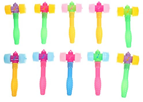 jojofuny 10 Piezas de Martillo Chirriante Juguete para Golpear con Martillo Juguete con Sonido de Martillo Juguetes con Martillo Pequeño para Niños Y Niñas Carnaval Circo Fiesta de