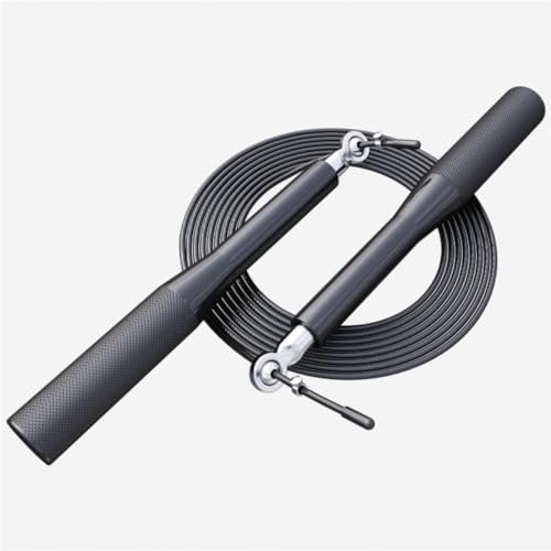 GORILLA SPORTS® Corde à Sauter - 300 cm, Réglable, Poignées Antidérapantes, Aluminium, Noir/Argent - Jump Rope, Speed Rope, Fitness, Boxe, Kickboxing, Gym, Domicile, Équipement d'Entraînement, Cardio