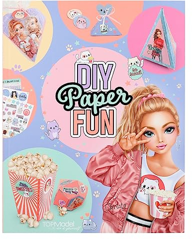 Depesche 12581 TOPModel Cutie Star - DIY Paper Fun Kreativbuch Set mit 32 bunten Seiten zum Basteln und Gestalten von Briefen, Postkarten uvm. Inkl. 8 Stickerbogen