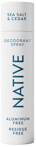 Native Deodorant Spray for Women and Men, Sea Salt and Cedar Scent, Aluminum-Free, 72-Hour Odor Protection for Underarms, Contains Plant-Based Ingredients, No Parabens, Cruelty-Free, 3.5 oz