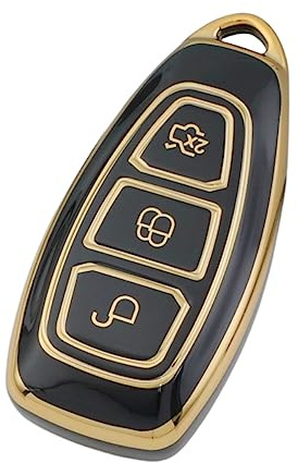 【3 Couleurs】 Z.MYUKI Focus St Line Coque clé avec Porte Clef pour Ford Focus MK4 2019-2025 2026 Accessoire Protection clé (Noir)