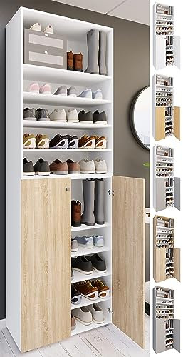 VCM XL Holz Großer Schuhschrank Schuhregal Groß Stiefel Dielenmöbel Lona 10 Fächer