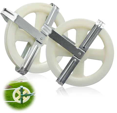 Poulie Corde Linge Renvoi Poulies - Roue de 12,7cm en Nylon avec Axe Aluminium Antirouille Résistant Aux Intempéries pour Famille Plein Air Ficelle D'extérieur, 2 Pièces