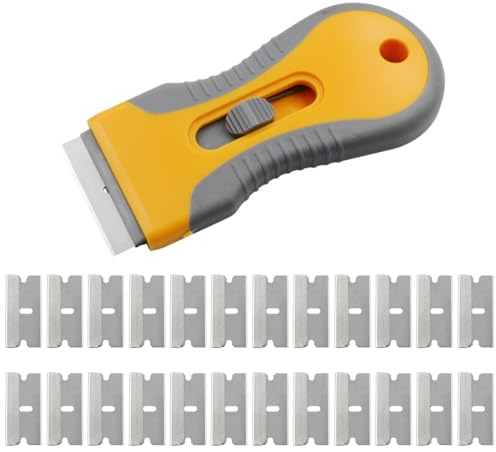 ZCSOWE Rasqueta Profesional vitrocerámica - Rascador confiable para Cocina raspador para Estufa en el hogar-Estable con Mango de Tacto Suave-Cuchillas de reemplazo integradas para el raspador