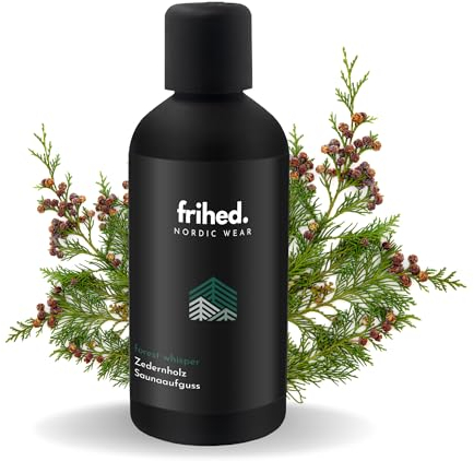 frihed.®, infusione per sauna Forest Whisper, olio di legno di cedro altamente concentrato, rinfrescante, profumo duraturo, bottiglia di vetro da 100 ml, prodotto a Lüneburg