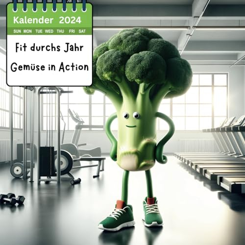 Fit durchs Jahr:: Gemüse in Action | Kalender 2024 für jeden Fitness- und Gemüse-Liebhaber, zum Geburtstag oder Weihnachten - inkl. motivierenden Sprüchen