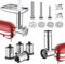 Molinillo de carne y accesorio de acero inoxidable para batidora de pie Kitchenaid, accesorio de molinillo de carne con juego de relleno de salchichas y máquina de ensalada, rallador de queso y