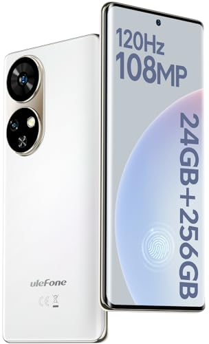 Ulefone Note 17 Pro Handy Ohne Vertrag, 24GB+256GB 108MP+32MP Kamera Octa Core G99 6.78 FHD+ AMOLED 120Hz Smartphone Android 13 33W 5050mAh 4G Dual SIM Fingerabdruck Face ID NFC 2 Jahre Garantie-Weiß