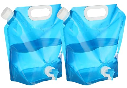 5L Bidon d'eau Pliable, 2 Sac d'eau Pliable avec Couvercle Dense et Robinet, Conteneur d'eau Réservoir d'eau Poche d'eau Portable Extérieur für Sport Camping Pique-Nique Voyages Randonnée Barbecue