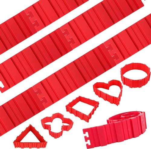 Woohome Kuchenformen Silikon Magic Backformen Bake Snake Tortenring Verstellbar Nonstick Cake Mould für DIY Ihre Kuchen Jede Form - 8 Stück