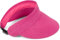 styleBREAKER Papierstroh Visor Cap einfarbig | Sonnenvisier mit elastischem Band und Hakenverschluss | Luftige Schildkappe als Sonnenhut für Damen, Farbe:Pink