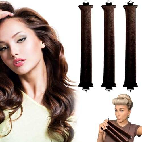 Locken Ohne Hitze,3 Stück Hitzefreier Lockenwickler,Lockenwickler Über Nacht mit Haken,DIY Heatless Curls Band,Heatless Curls Band,Lockenwickler zum Schlafen,Hitzefreier Lockenstab für Alle Haartypen