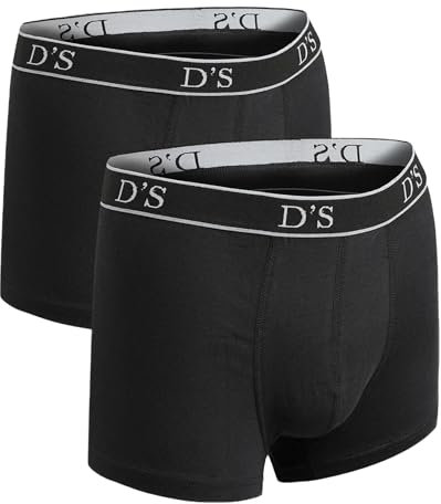 D'S DAMAT Boxershorts Herren (2-3-4-6) MultiPack, Unterhosen Männer Bequeme Baumwolle, Atmungsaktive Unterwäsche Herren Multipack, Weiche Gummiband Retroshorts, Grau, Marineblau, Schwarz | m - Schwarz