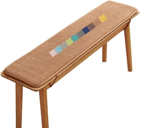 Stuhlkissen Balkon, Rutschfestes Bankkissen Outdoor, Bankauflage, Sitzkissen Auto, Sitzpolster Indoor, Gartenbank Kissen Sitzauflage Bank für Garten Terrasse Schaukel BüRostuhl(Khaki e,200x40 cm 79x16