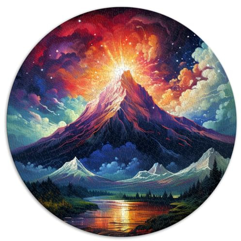 1000-teiliges Puzzle, Berg der Träume, runde Puzzles, für Erwachsene und Familien, Papppuzzle, luxuriöses, farbenfrohes Puzzle als Geschenk, Größe: 67,5 x 67,5 cm
