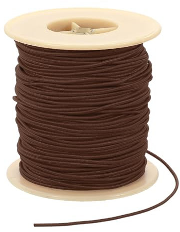PATIKIL Gummikordel 77 Yards / 70 M, 2 mm Dehnbarer Faden für Armbänder Elastikband für Schmuckherstellung, Halsketten, Perlen und Basteln DIY, Dunkelbraun