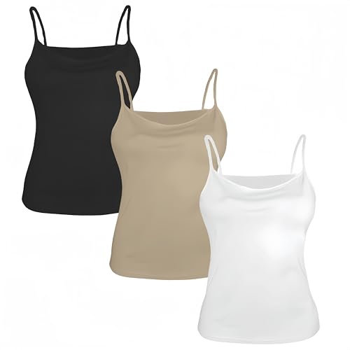 Gusso Camiseta Tirantes Mujer sin Mangas, Top Tirante Fino Camisola de Algodon Premium Ajustado Elastico Comodo Basico Casual para Interior y Exterior.