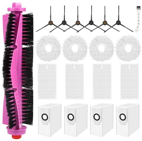 20 Accessoires pour Eureka J12 Ultra Robot Aspirateur, pièces de rechange comprenant 1 brosse principale, 4 filtres HEPA, 4 lingettes, 6 brosses latérales 4 sacs à poussière 1 brosse de nettoyage