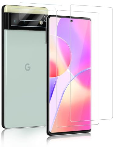 Carantee für Panzerglas für Google Pixel 6 Schutzfolie, 2+2 Stück Schutzglas folie für Pixel 6 mit Kameraschutz, 9H Härte Panzer Schutz Glas Displayschutzfolie, Google 6 HD Blasenfrei Panzerfolie