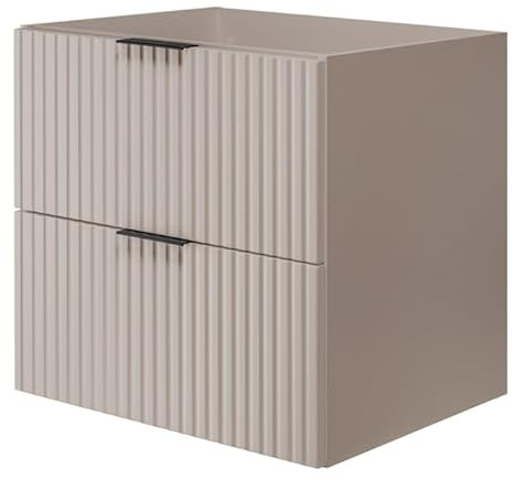 RODAN - Unterschränke fürs Bad 60 cm Kaschmir - Waschbeckenunterschrank - Unterschrank Waschbecken mit Zwei leise schließenden Schubladen - Waschtisch Unterschrank