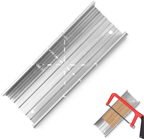 Metal Mitre Block, Mitre Box by Aluminium and Steel Construction Mini Mitre Block with 3 Cutting Angles for Cutting Wood and Soft Metals (13.5 * 4.2 * 2.2cm)