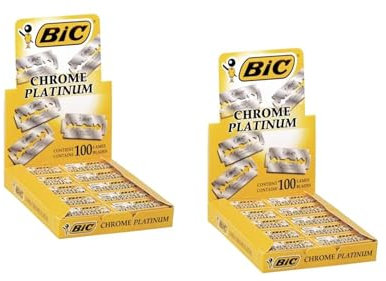 BIC Rasierklingen | Chrome Platinum Doppelkanten-Klingen | 2 x 100 Stück für jeden Rasierhobel