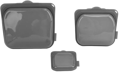 Dsacxixai =3pcs Reusable Silicone Snack Bag, Leakproof Food Storage Container Multi Use Food Storage Bags for Food Travel (Black)