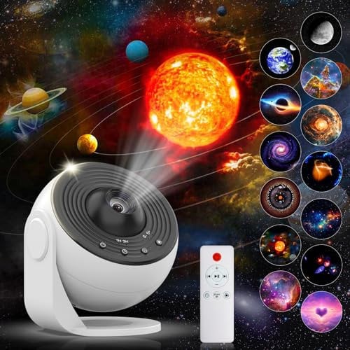 Charmofun Sternenhimmel Projektor, 13 in 1 Planetarium Projektor mit 15 Songs, Galaxy Projektor für Schlafzimmer 360° rotierenden, RojektorLampe Sternenhimmel für Kinder Erwachsene
