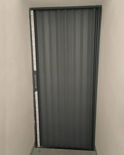Porte Accordéon Interieur Porte Accordéon Pliante Verrouillable 200cm de Haut, Porte Pliante Grise pour Chambre Cuisine Salle de Bain, Portes Coulissantes Accordéon, Barrière de Séparation(63cm (24 3/