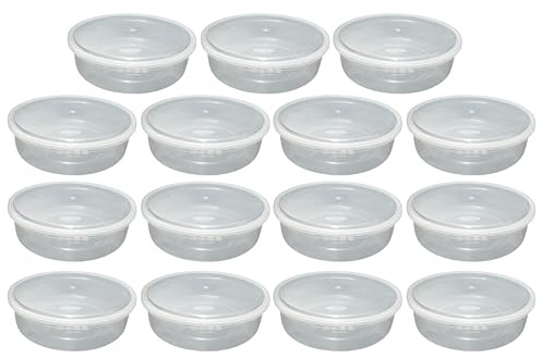 TENLITE 15Pcs Clear Round Airtight Containers – Versatile BPA-Free Plastic Boxes for Meal Prep, Bento Cakes, Salads, Takeaway, 3D Printer Filament Care – Microwave & Freezer Safe - (2000ml (2Litre))
