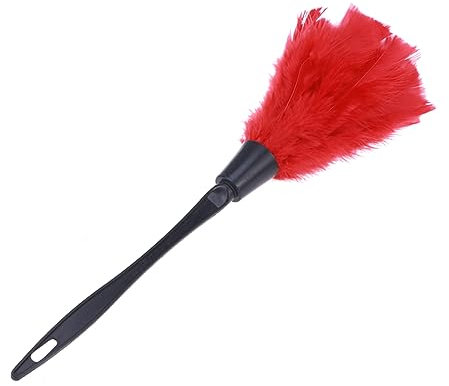 SEWOART Plumero de Microfibra Rojo con Antideslizante Limpiar Muebles Ventiladores y Cabezal y Suave Limpieza de Esquinas y Superficies
