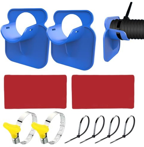 Pool Schlauchhalter, Pool Schlauchhalterung Mit Aufklebern, Kabelbindern, 30-38mm Rohrschelle Schwimmbad Rohrhalterung, Rohrhalter Zubehör Für Garten