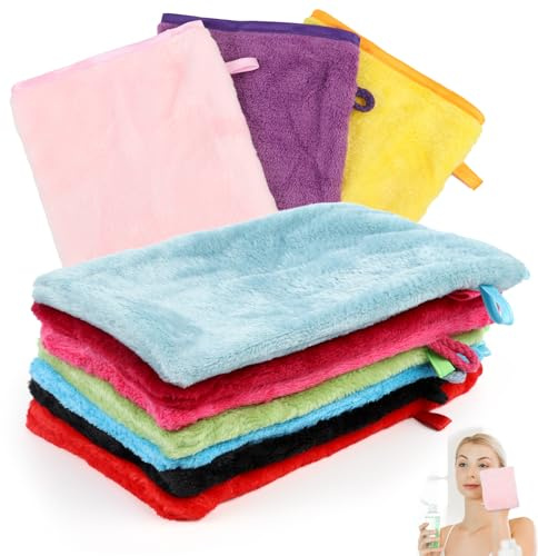 Neerow 10 Stück Mikrofaser Waschlappen, 15 × 21 cm Waschhandschuh Körper | Wiederverwendbar Waschhandschuh Körper 10 Farben Weich Waschhandschuhe aus Korallensamt für Gesicht & Körper und Bad-Spa-Tuch