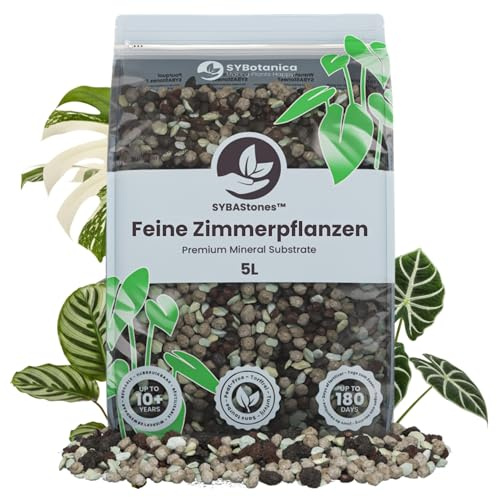 Sybotanica - Plantes d’intérieur Chunky minéral Mix - Substrat minéral SYBAStones - 100% sans sciarides - Dure des années - ~180 Jours de nutriments - pour Fans de Plantes d’intérieur