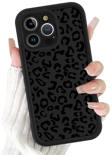 Phoona Print Phone Case for iPhone 8/SE 2022/7/SE 2020 4.7,Pattern Aesthetic Design Women Girls,Soft Silicone Profile Cover,Anti-Slip Shockproof Protective Camera Cases,Black Leopard
