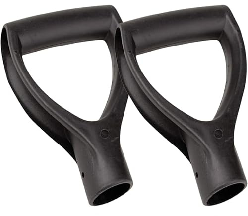 Housoutil 2 Stück D Griff Schaufelstiele Ersatzgriff Kunststoff D Förmiger Griff für Schneeschaufel und Gartengeräte Innendurchmesser 32cm
