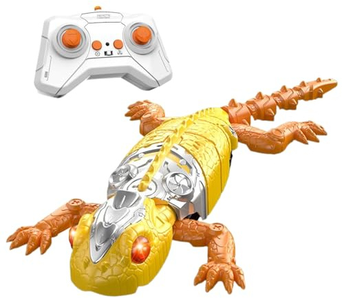 SVCEQZE Rechargeable Climbing Gecko, 35x16x4.5cm ABS Climbing Gecko, Remote Control Lizard, Electric Remote Controlled Robot Lizard With LED Eyes, Cool Kids Toys Robot Geckos For Kids Home Party