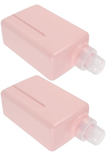 HAMPPLIES Flüssigwaschmittelspender und Präzise Dosierung aus Hdpe 2 Stück-pack 1000ml Quadratisch in Rosa Tropffrei Zufällige Farbe für Reise und Küche