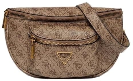 GUESS Gürteltasche Umhängetasche Latona Belt Bag Latte Logo Hellbraun