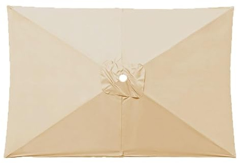 Auvent De Remplacement Pour Parasol 6 Baleines/8 Baleines, Toile De Rechange De Parasol Carré Rectangle 3x2m 3x3.0m, Housse De Polyester UV 50+(Beige,2.5x2.5m)