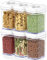DWËLLZA KITCHEN Clear Airtight Food Storage Containers for Pantry – 6 Pack - Air Tight Kitchen Containers Pantry Organization and Storage - BPA-Free Plastic - Keeps Food Fresh & Dry