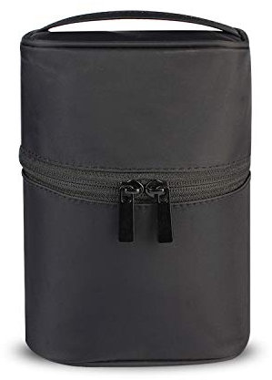 FANDARE Trousse de Toilette Femme Trousses à Maquillage Fille Sac Cosmétique Vanity Voyage Nécessaire de Toilette Imperméable Makeup Sac Beauté Sacs de Maquillage Nylon Noir Rouge