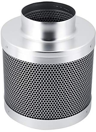 4 inch Carbon Filters 200MM Stainless Steel Carbon Filters Activated Carbon Filter Air Carbon Filter Hydroponics Grow Room Tent Fan Filter Activated Charcoal Odour Smell Removal