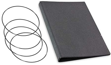 A5, revolutionäres, nachhaltiges X17-Konzept für Notizbuch Personal Organizer und Terminplaner/Hülle für 3 Hefte! Recyceltes Leder, grau graphit, Made in Germany,17 Jahre Garantie*