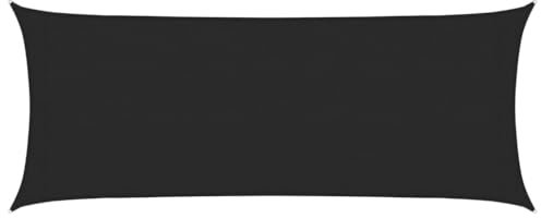 vidaXL Toldo de Vela Parasol Lona Protector Solar Sombra Patio Jardín Terraza Balcón Parque Infantil Exterior HDPE Negro 160 g/m² 2x5 m