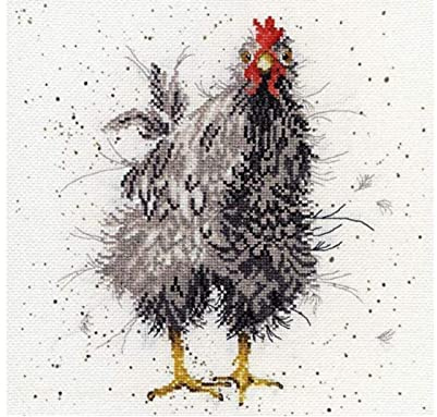 Kreuzstich Stickpackung Stickbild Stickvorlage Vorgedruckt Stickset-Huhn und Katze-DIY Handarbeit Vorgedruckt Sticken Kreativität Home Decor 11CT (Vorgedruckte Leinwand)40x50cm